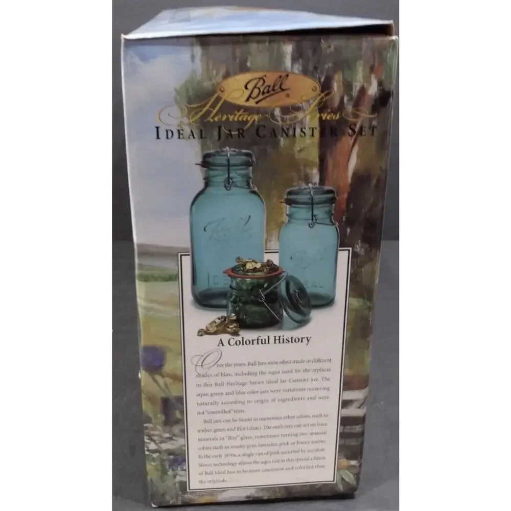New! Vintage Ball Heritage Series Ideal Jar Aqua Canister Set 1998-Brand New!